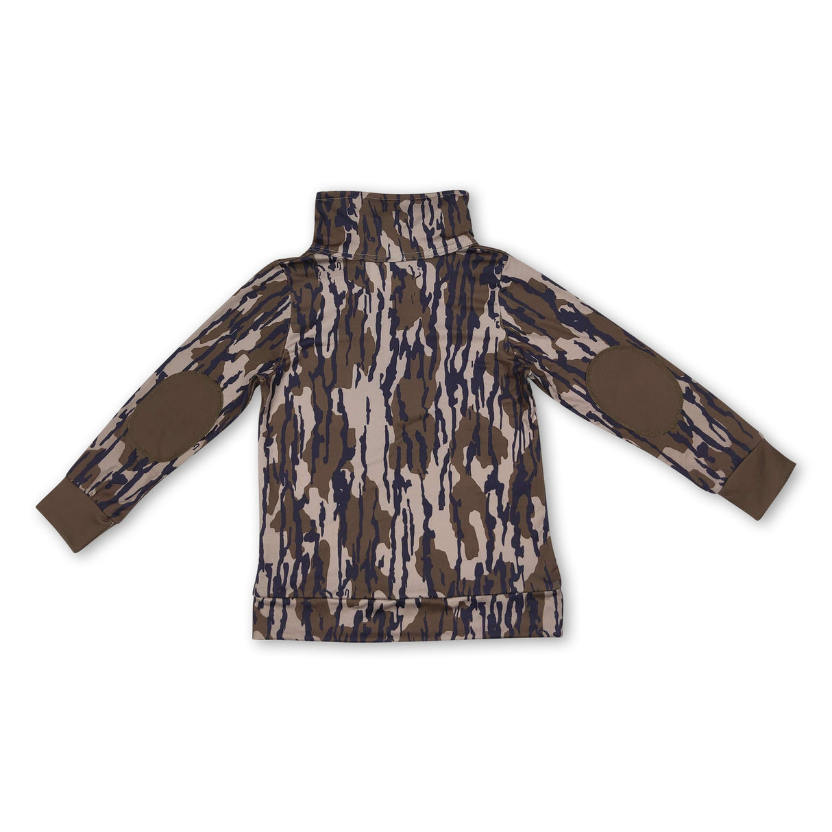 Long sleeves bottomland camo kids boys zipper pullover