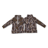 Long sleeves bottomland camo kids boys zipper pullover