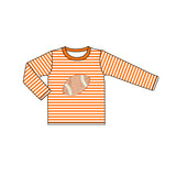 Orange stripe long sleeves football kids boys team shirt