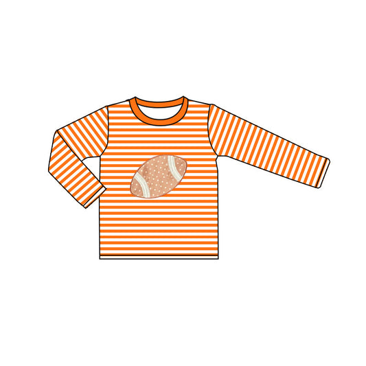 Orange stripe long sleeves football kids boys team shirt