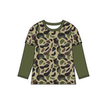 Olive long sleeves camo kids boys shirt