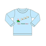 Long sleeves santa duck kids boys Christmas shirt