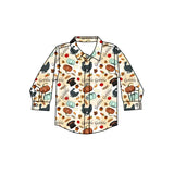 Long sleeves turkey pumpkin kids boys Thanksgiving shirt