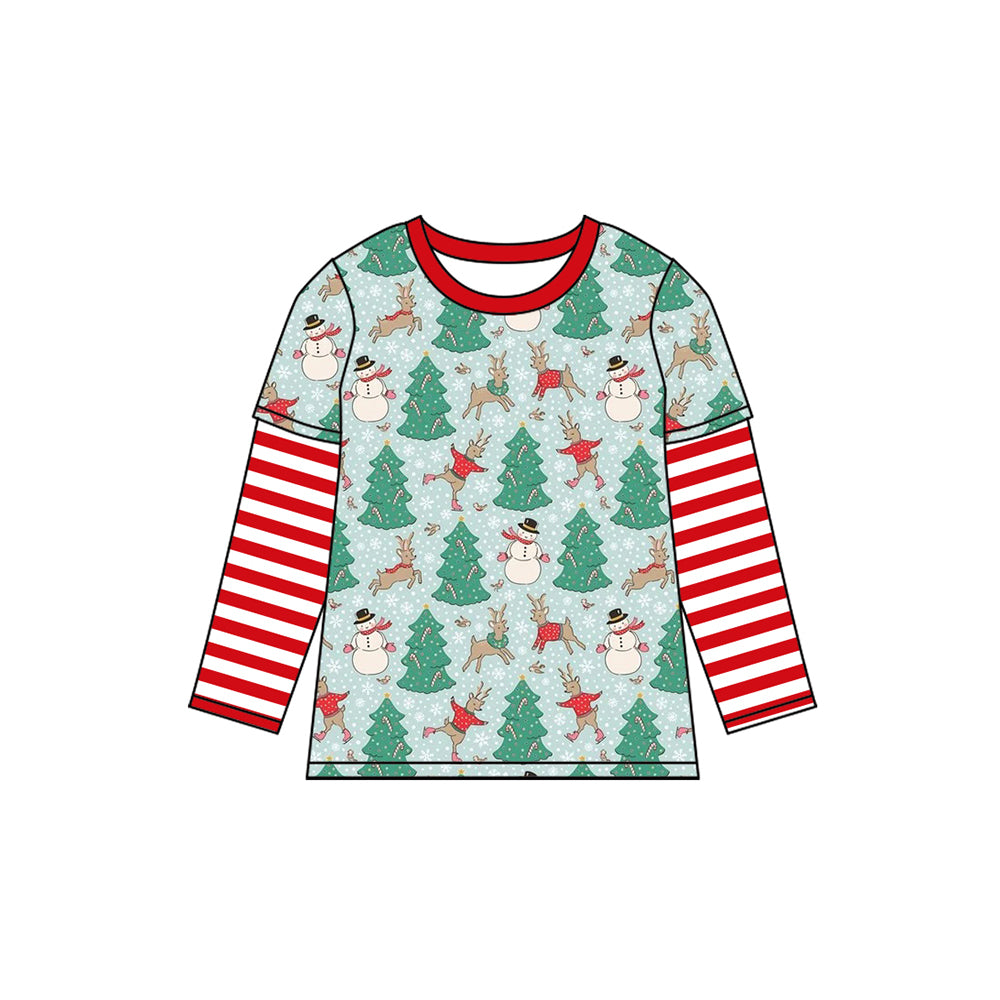 Christmas tree deer snowman children shirt