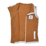 Sleeveless deer pockets baby boy zip vest