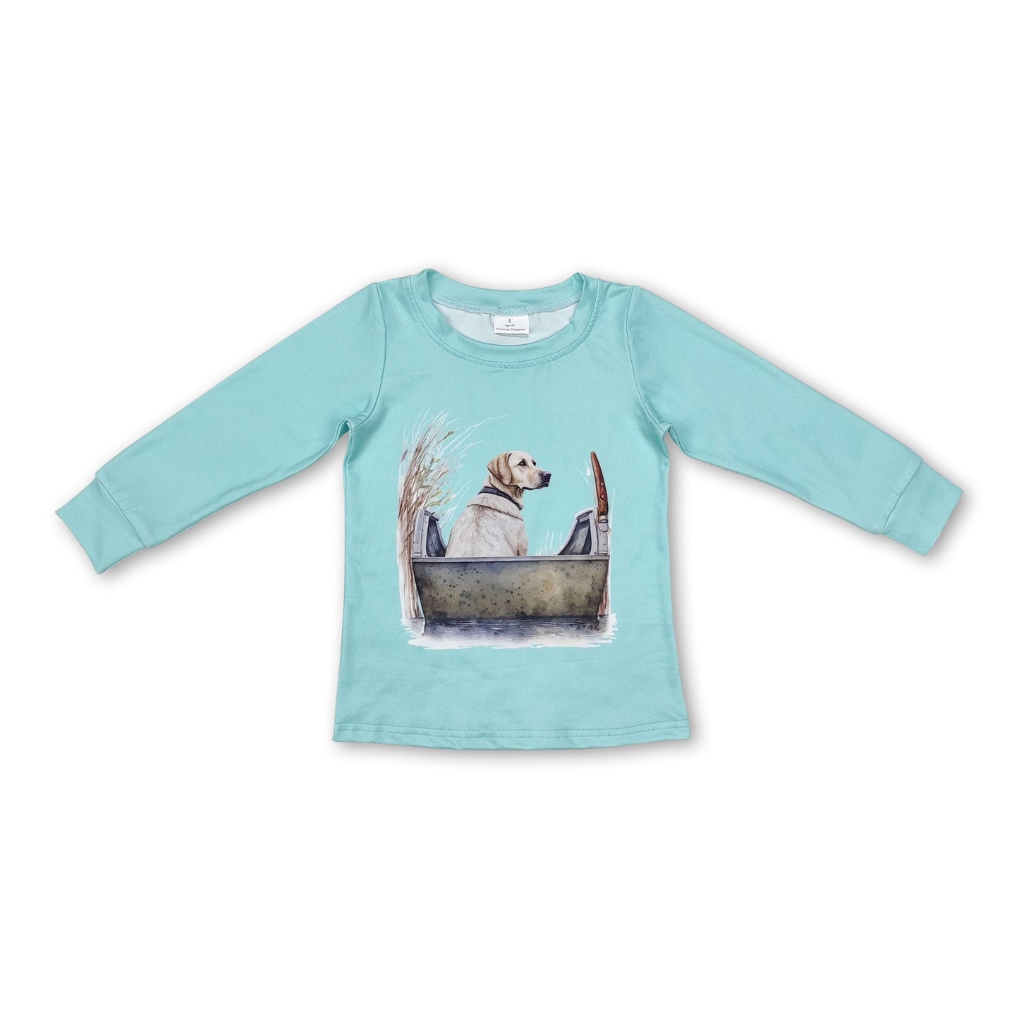 Long sleeves dog hunting fishing baby boy shirt