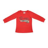 Long sleeves red crocodile kids boys Christmas shirt