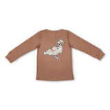 Brown long sleeves camo duck kids boys hunting shirt