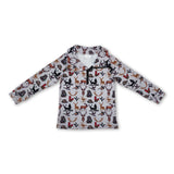 Long sleeves deer dog duck boys hunting zip pullover