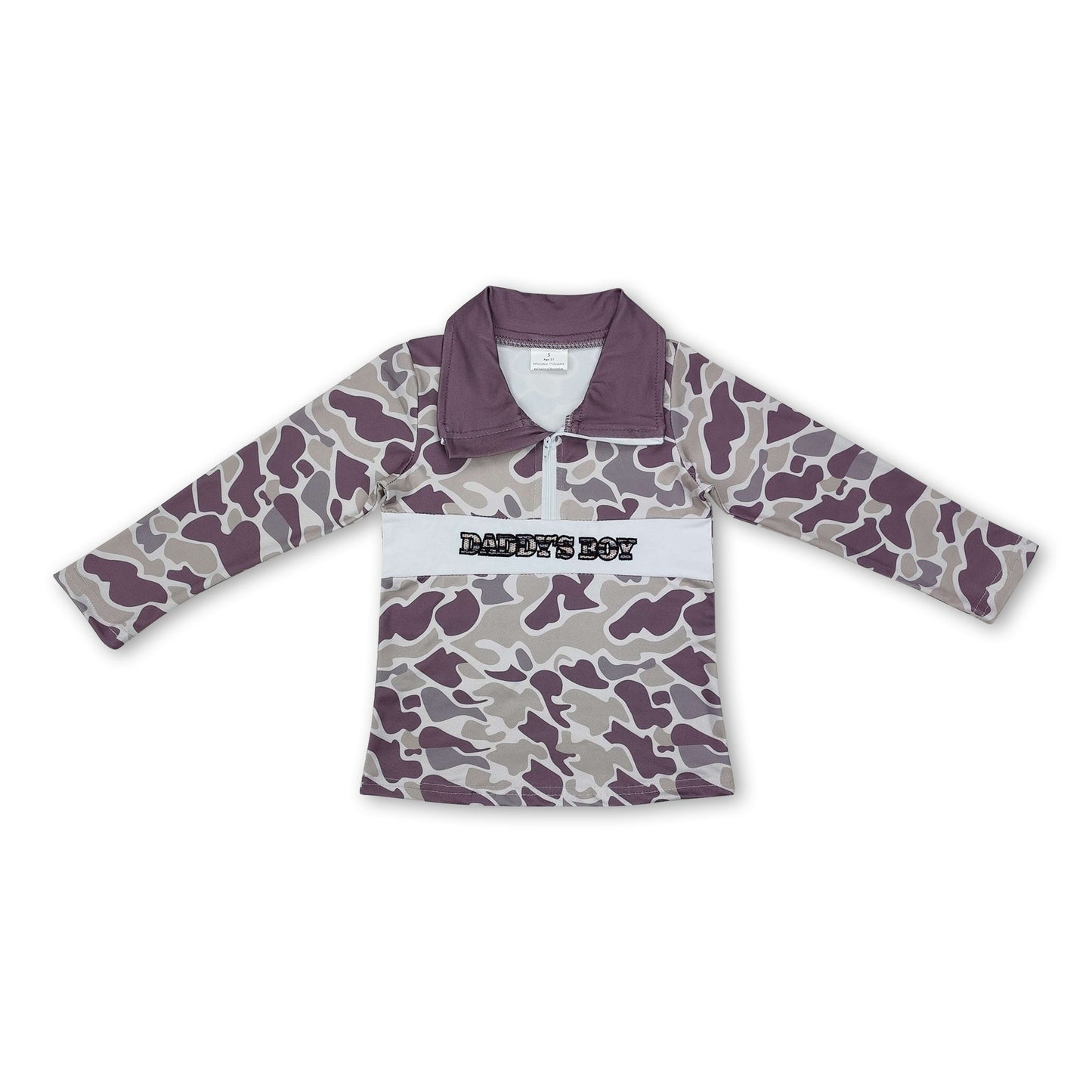 Long sleeves camo daddy's boy zip pullover