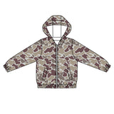 Long sleeves mint pockets camo kids boys zip jacket