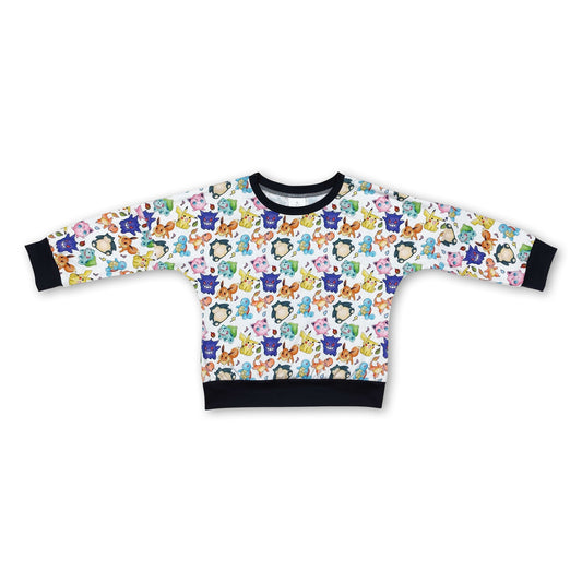 Black long sleeves turtle squirrel  kids boys shirt