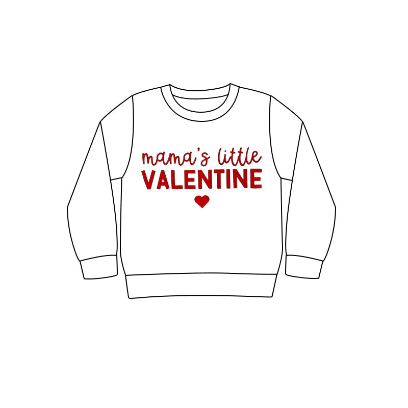 Mama's little valentine white kids boys shirt
