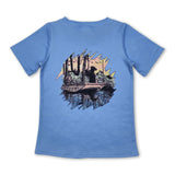 Short sleeves light blue dog kids boys hunting shirt