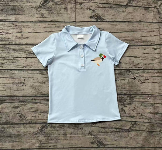 Short sleeves duck heart kids boys summer polo shirt