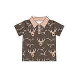 Short sleeves deer kids boys summer polo shirt