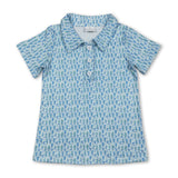 Short sleeves seahorse kids boys summer button down shirt