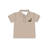 Short sleeves khaki duck kids boys polo shirt