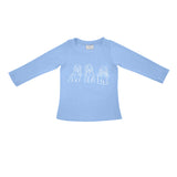 Long sleeves light blue dog kids boys shirt