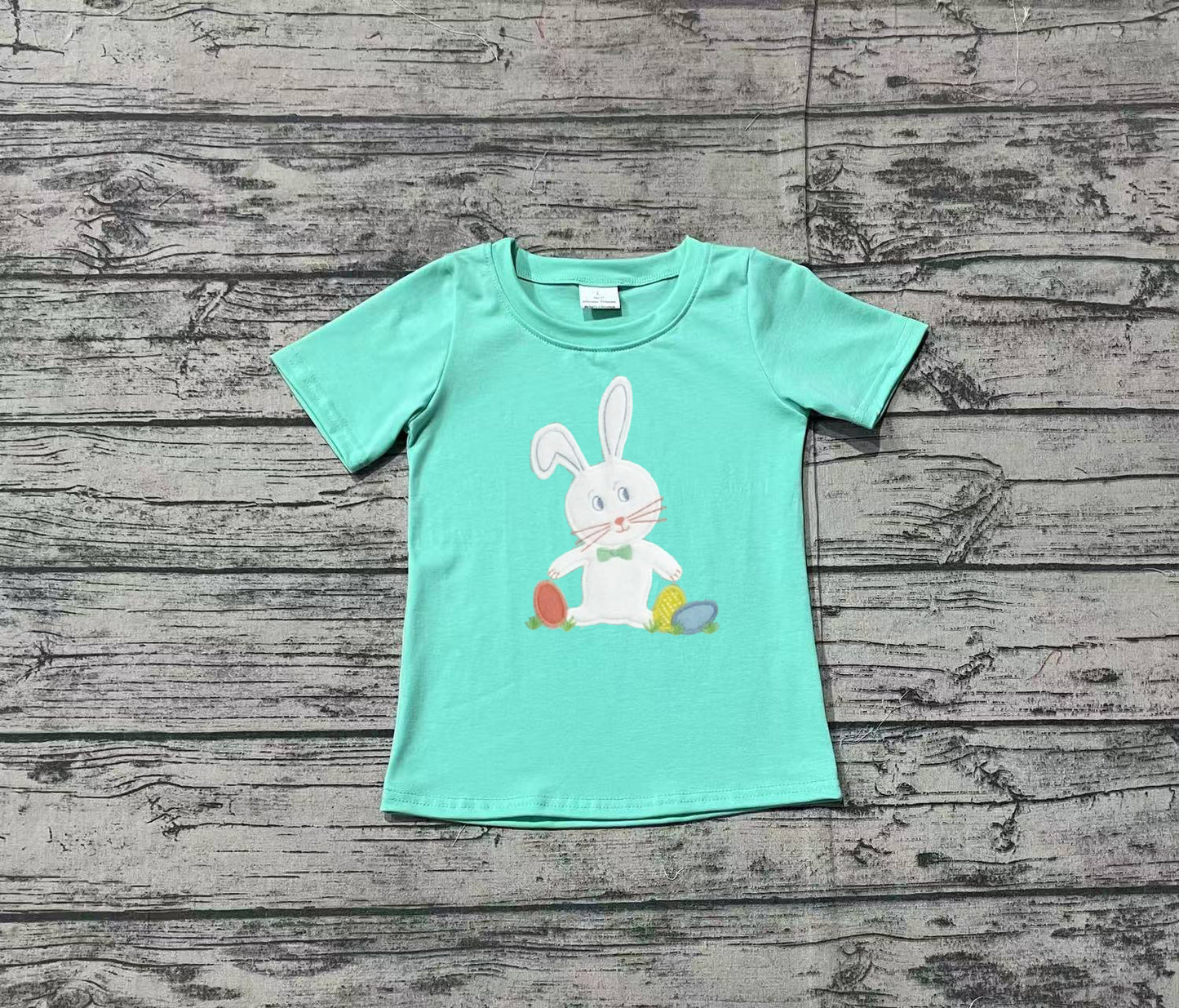 Short sleeves bunny eggs kids boys Easter shirt