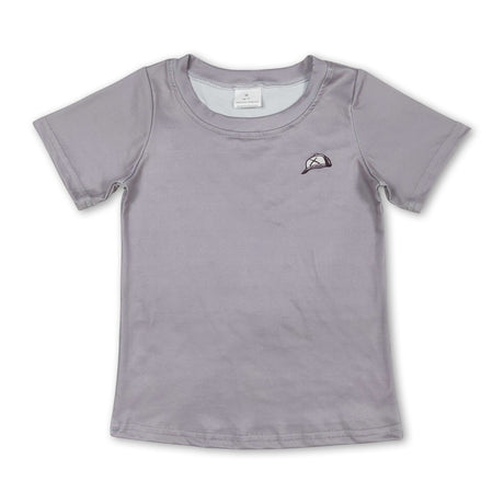 Short sleeves Grey dog kids boys shirt