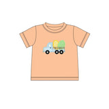 Short sleeves truck eggs baby boy Easter shirt