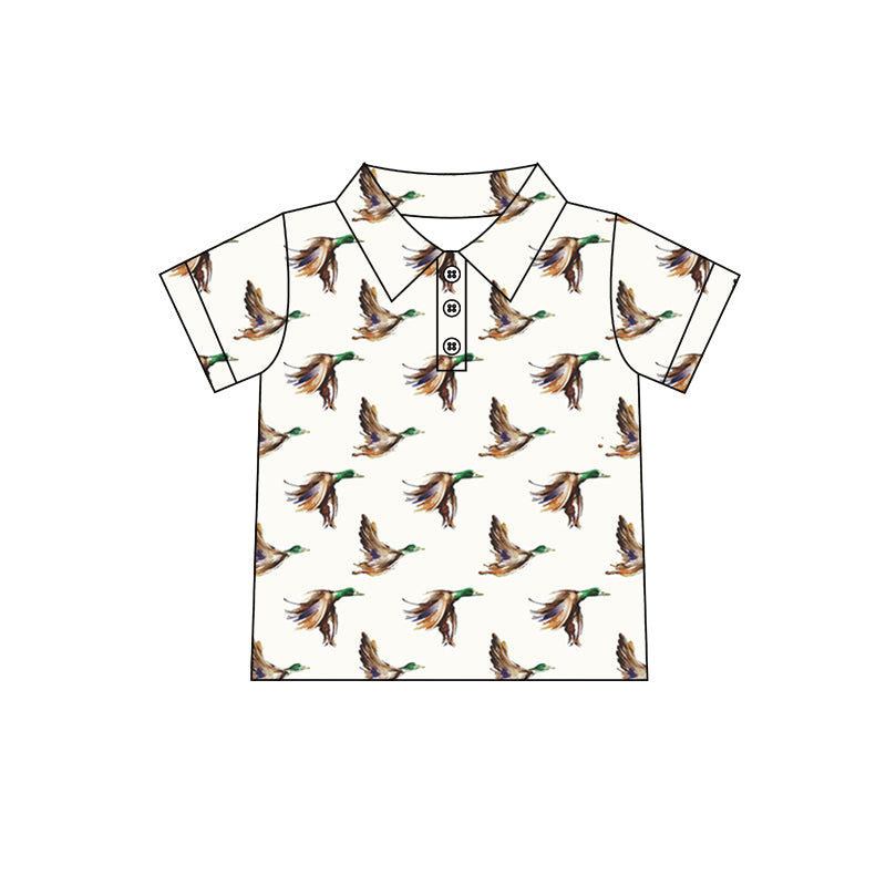 Short sleeves duck kids boys summer polo shirt
