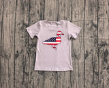 Grey short sleeves stars stripe duck boys 4th of july shirt