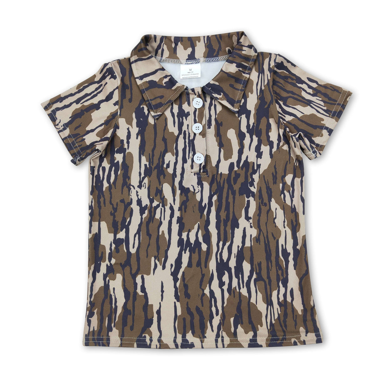 Bottomland camo short sleeves boys polo shirt
