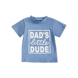 Blue short sleeves dad's little dude kids boys shirt