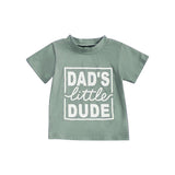 Green short sleeves dad's little dude kids boys shirt