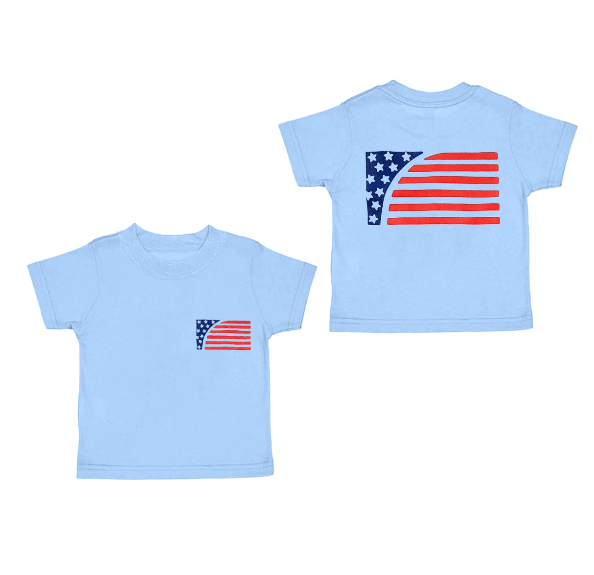 Blue short sleeves stars stripe boys 4th of july shirt