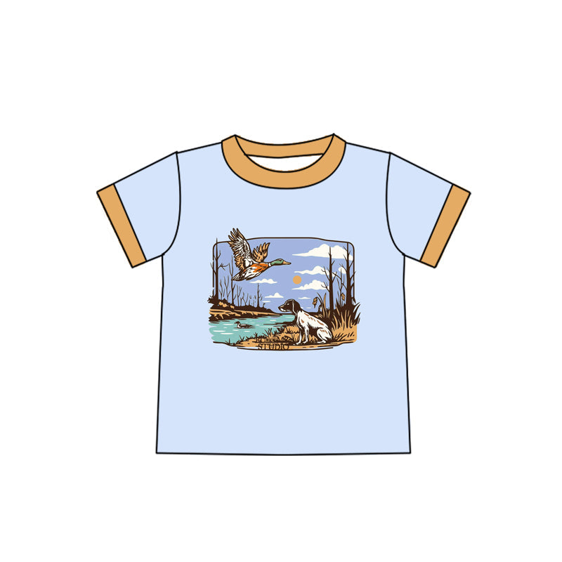 Short sleeves dog duck kids boys shirt