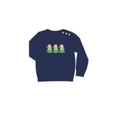 Long sleeves navy Christmas tree hat kids boys shirt