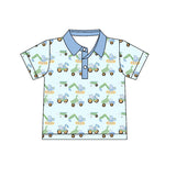 Short sleeves constructions kids boys polo shirt