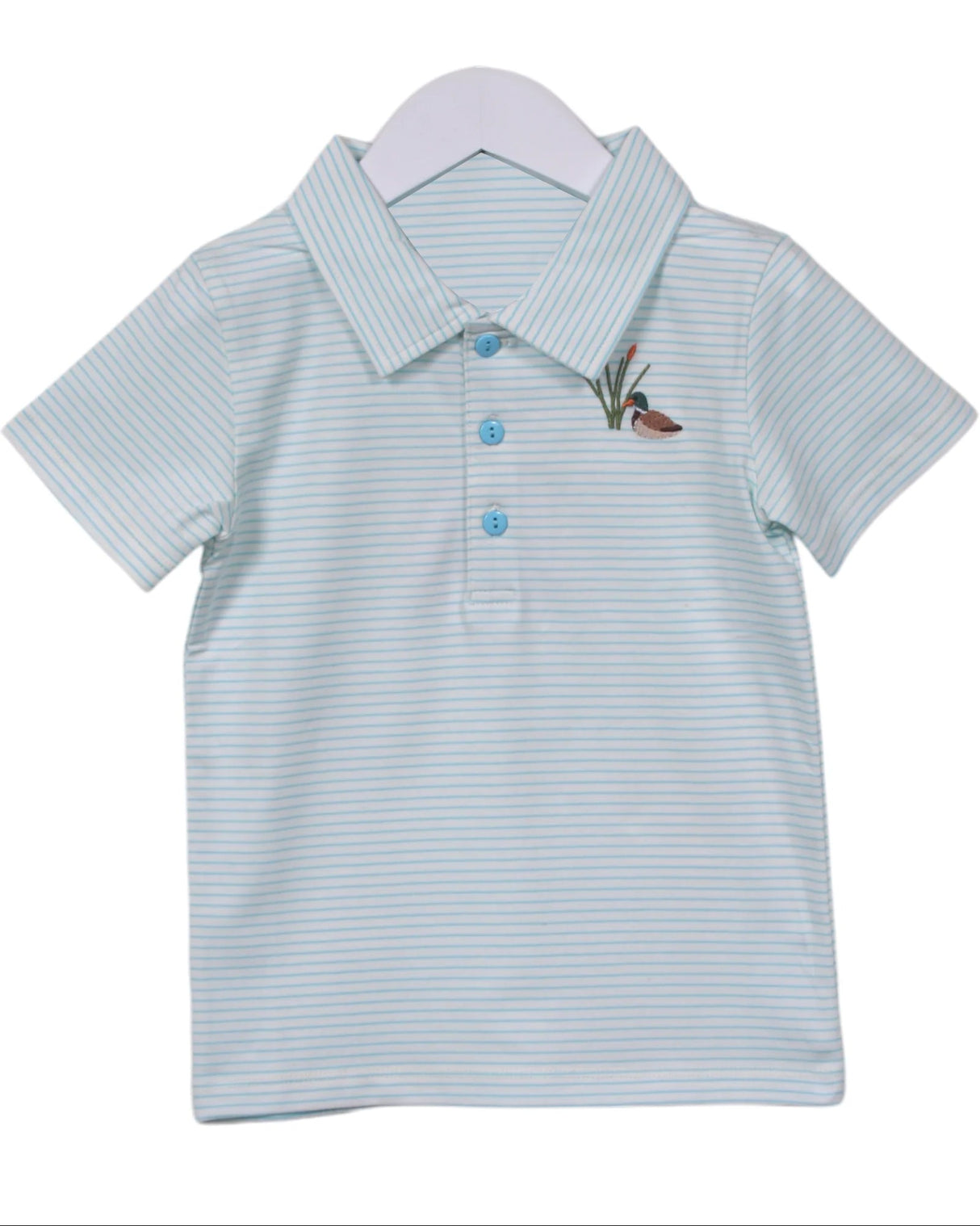 Short sleeves stripe duck kids boys polo shirt