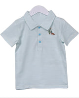 Short sleeves stripe duck kids boys polo shirt