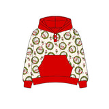 Santa candy cane red pocket kids Christmas hoodie