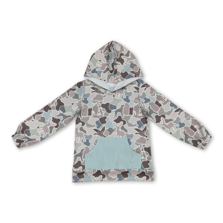 Long sleeves camo deer duck kids boys hoodie