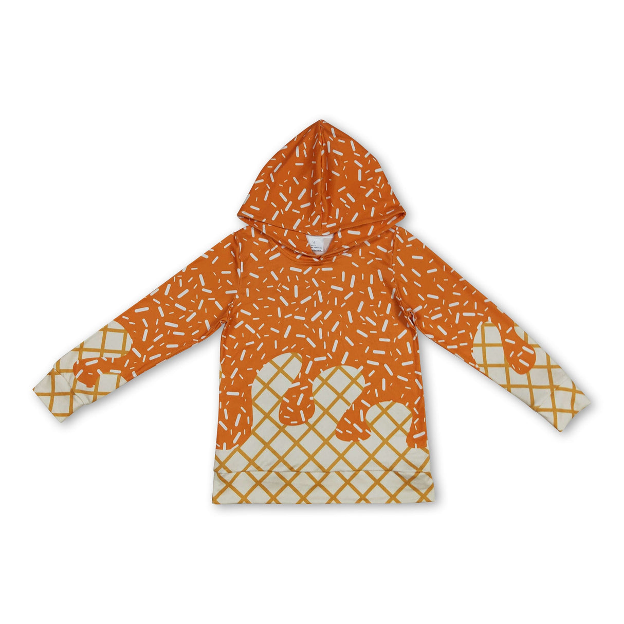 Long sleeves yellow ice cream sprinkle baby kids team hoodie