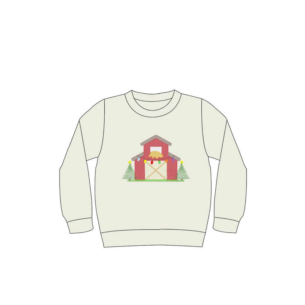 Long sleeves farm Christmas lighting kids shirt