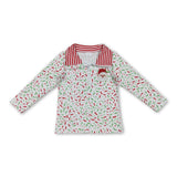 Red green ice cream sprinkle santa kids Christmas pullover