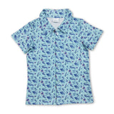 Short sleeves lure fishing kids boys button down shirt
