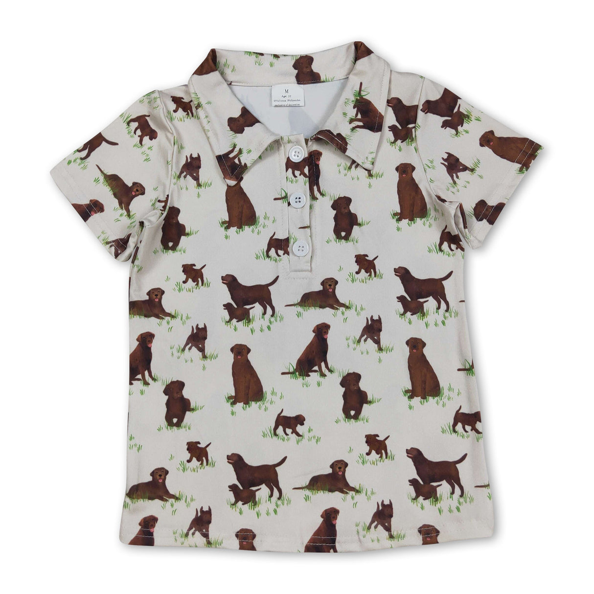 Short sleeves dog kids boys summer polo shirt