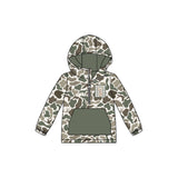 Long sleeves pocket duck deer dog camo kids boys zipper hoodie