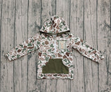Long sleeves pocket duck deer dog camo kids boys zipper hoodie