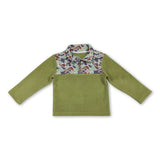 Mint camo long sleeves kids boys winter zipper pullover