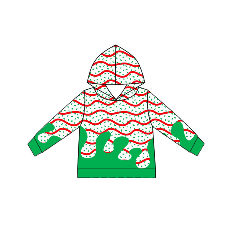 Long sleeves Christmas tree cake ice cream sprinkle kids hoodie