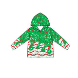 Long sleeves green ice cream sprinkle kids Christmas hoodie
