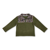 Camo long sleeves kids boys winter zipper pullover